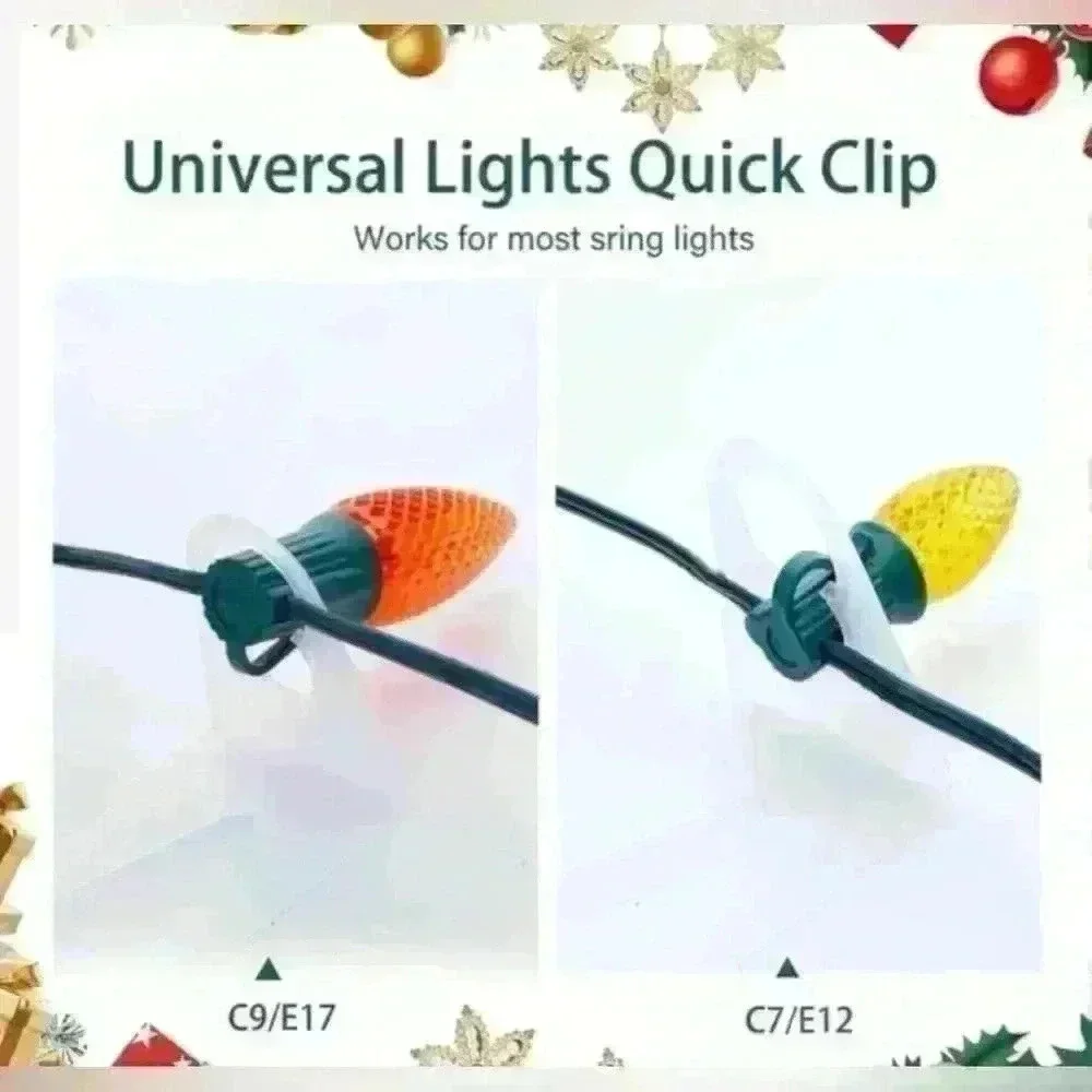 Pack of 100 original shingle tab for C7 C9 lights, Christmas light clips